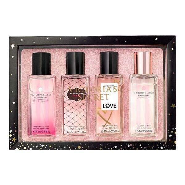 Victoria's Secret Love Fragrance Mist 75 ml + Bombshell Seduction 75 ml + Tease 75 ml + Bombshell 75 ml Kadın Parfüm Seti