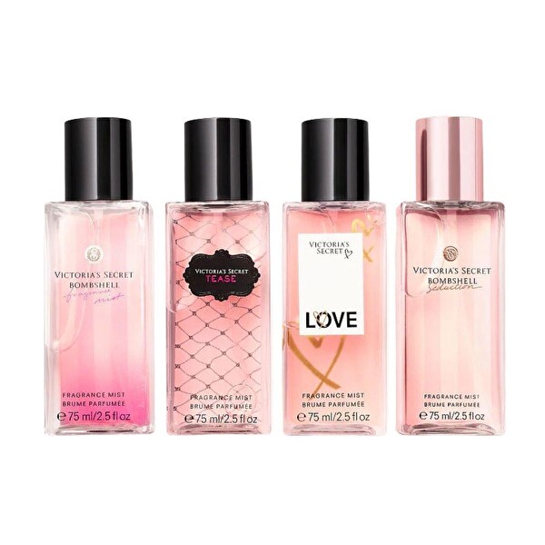 Victoria's Secret Love Fragrance Mist 75 ml + Bombshell Seduction 75 ml + Tease 75 ml + Bombshell 75 ml Kadın Parfüm Seti