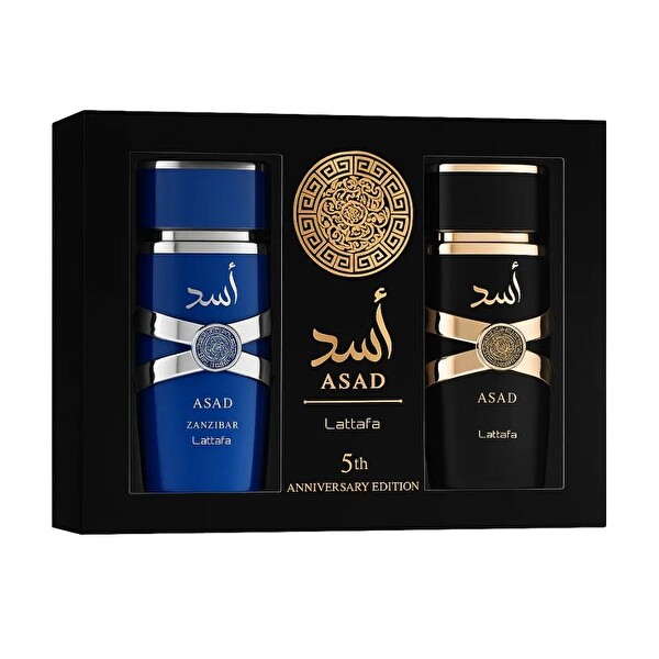 Lattafa Asad EDP 100 ml + Asad Zanzibar EDP 100 ml Erkek Parfüm Seti