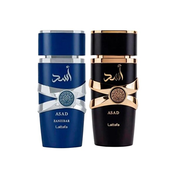Lattafa Asad EDP 100 ml + Asad Zanzibar EDP 100 ml Erkek Parfüm Seti