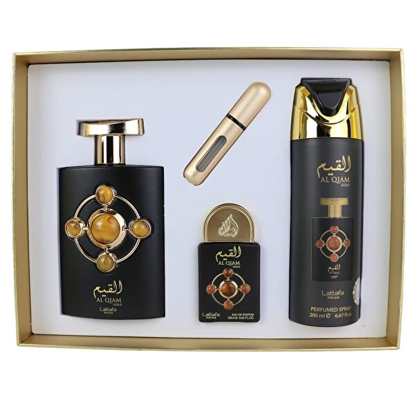 Lattafa Pride Al Qiam Gold EDP 100 ml + EDP 20 ml + Deodorant 200 ml Unisex Parfüm Seti