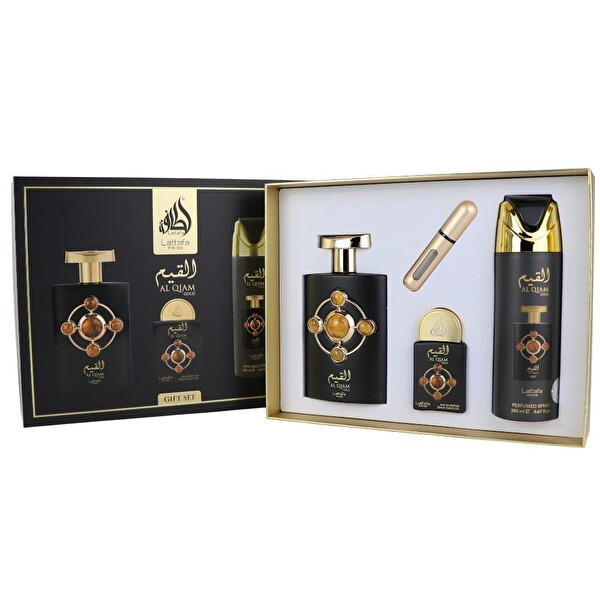 Lattafa Pride Al Qiam Gold EDP 100 ml + EDP 20 ml + Deodorant 200 ml Unisex Parfüm Seti