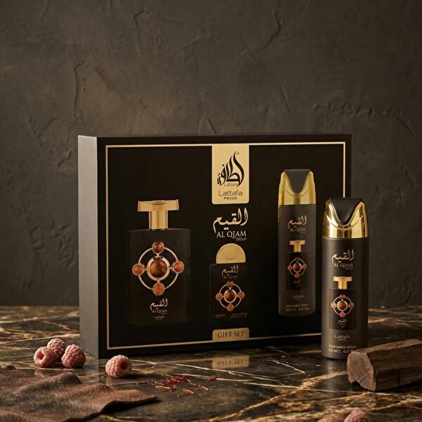 Lattafa Pride Al Qiam Gold EDP 100 ml + EDP 20 ml + Deodorant 200 ml Unisex Parfüm Seti