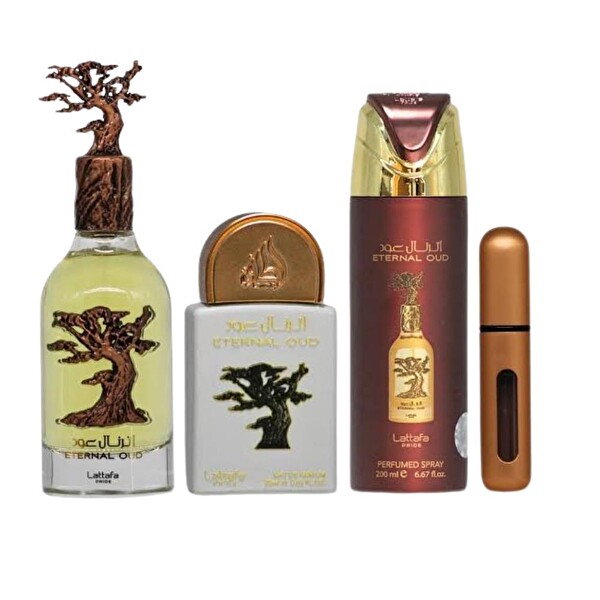 Lattafa Pride Eternal Oud EDP 100 ml + EDP 20 ml + Deodorant 200 ml Unisex Parfüm Seti