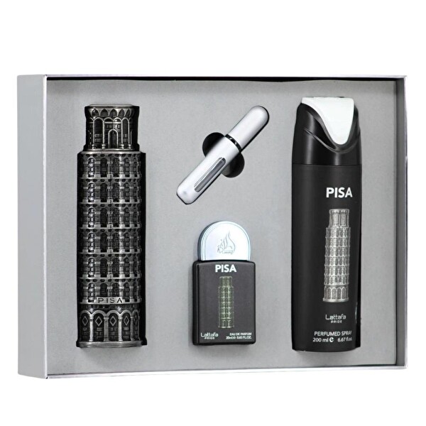Lattafa Pride Pisa EDP 100 ml + EDP 20 ml + 200 ml Body Shower Erkek Parfüm Seti