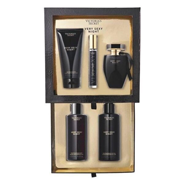 Victoria's Secret Very Sexy Night EDP 100 ml+Fragrance Mist 250 ml+Lotion 250 ml+Rollerball EDP 7 ml+Wash Gel 100 ml Kadın Parfüm