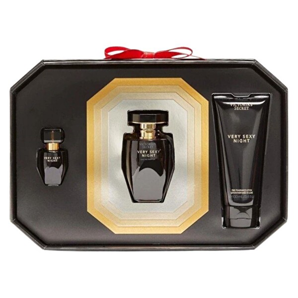 Victoria's Secret Very Sexy Night EDP 50 ml + EDP 7 ml + Fine Fragrance Lotion 100 ml Kadın Parfüm Seti