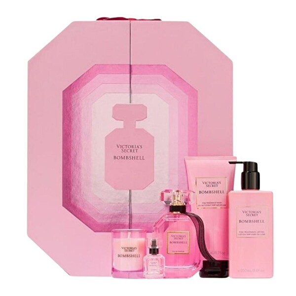 Victoria's Secret Bombshell EDP 100 ml+Fragrance Lotion 250 ml+Wash Gel 200 ml+Mist 250 ml+EDP 7 ml Kadın Parfüm Seti