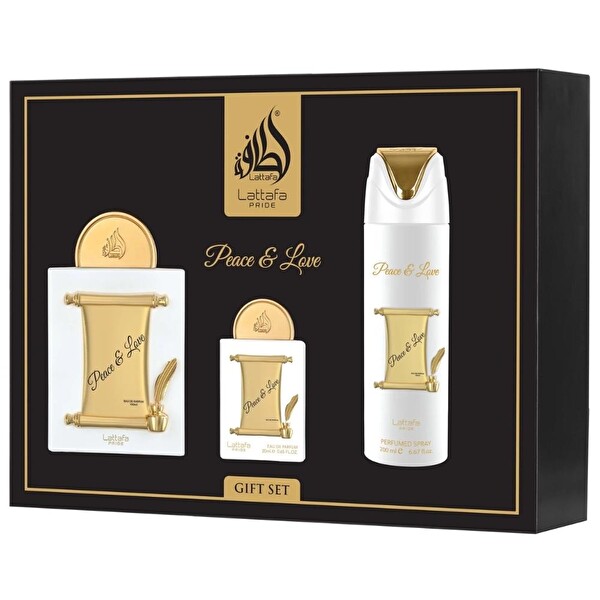 Lattafa Pride Peace & Love EDP 100 ml + EDP 20 ml + Deodorant 200 ml Unisex Parfüm Seti