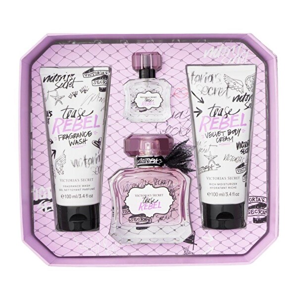 Victoria's Secret Tease Rebel EDP 50 ml + EDP 7.5 ml + Fragrance Wash Gel 100 ml + Body Cream 100 ml Kadın Parfüm Seti