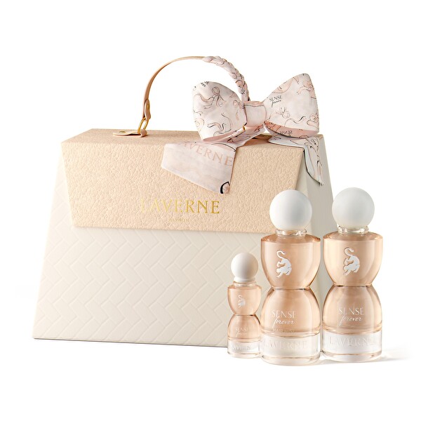 Laverne Sense Forever Collection Kadın 75 ML EDP - 75 ML Saç Parfümü ve 10 ML Çanta Parfümü Hediye Seti