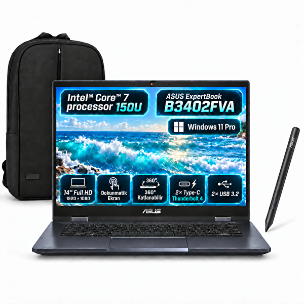 Asus ExperTBook B3402FVA-C716512B0D Intel Core 7-150U 24 GB RAM 1 TB 14