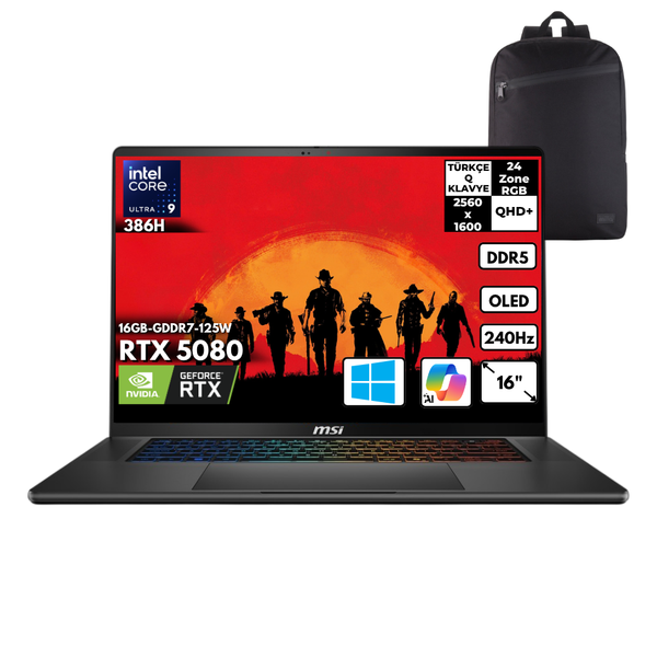 MSI Stealth 16 AI+ Ultra 9-386H 32 GB DDR5 RAM 2 TB SSD 16 GB RTX5080 16