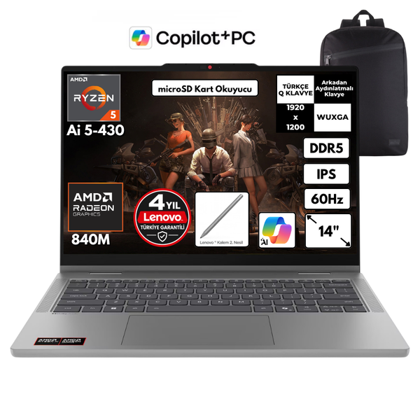 Lenovo IdeaPad 5 14AGP11 Ryzen AI 5-430 48 GB RAM 1 TB SSD Radeon 840M 14