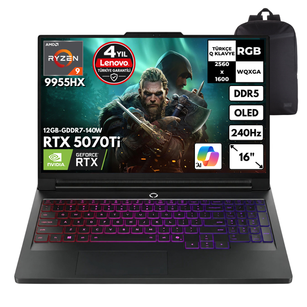 Lenovo Legion Pro7 16AFR10H Ryzen 9-9955HX 40 GB RAM 2 TB SSD RTX5070Ti 16