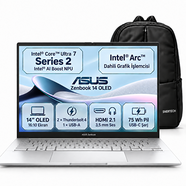 Asus Zenbook UX3405CA-ST1292W Ultra 7 255H 16 GB RAM 512 GB SSD 14