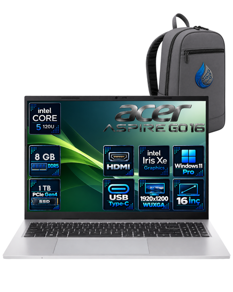 Acer Aspire Go 16 Core 5 120U 8 GB DDR5 RAM 1 TB SSD Intel Graphics 16
