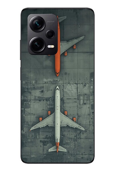 Le Balvo Redmi Note 12 Pro Plus Uyumlu İki Uçak Baskılı Silikon Kılıf