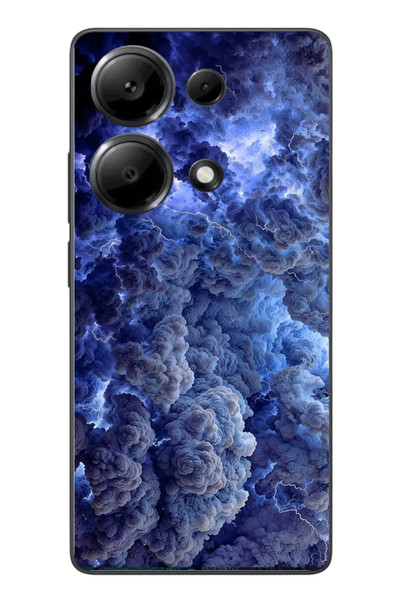 Le Balvo Redmi Note 13 Pro 4G Uyumlu Mor Bulutlar Baskılı Silikon Kılıf