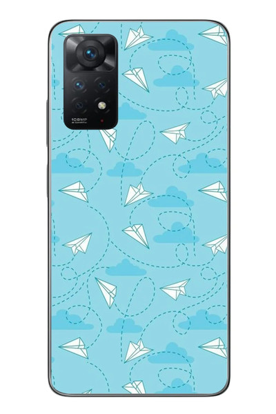 Le Balvo Redmi Note 11 Pro 4G Uyumlu Kağıttan Uçak Baskılı Silikon Kılıf