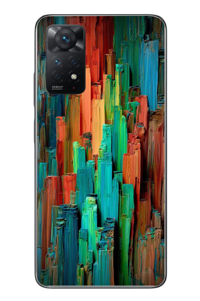 Le Balvo Redmi Note 11 Pro 4G Uyumlu Dikey Renkler Baskılı Silikon Kılıf
