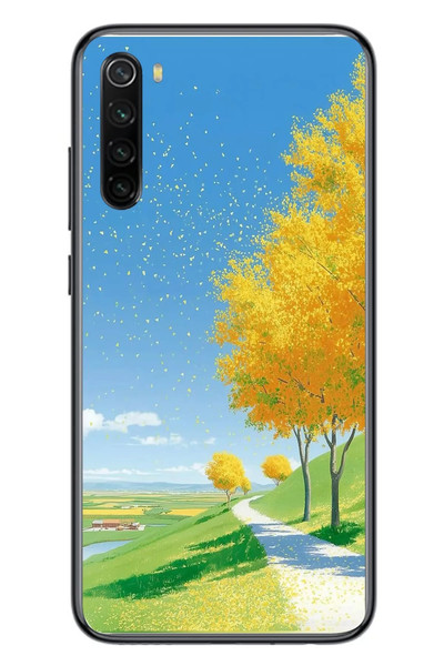 Le Balvo Redmi Note 8 Uyumlu Sarı Sonbahar Ağacı Baskılı Silikon Kılıf