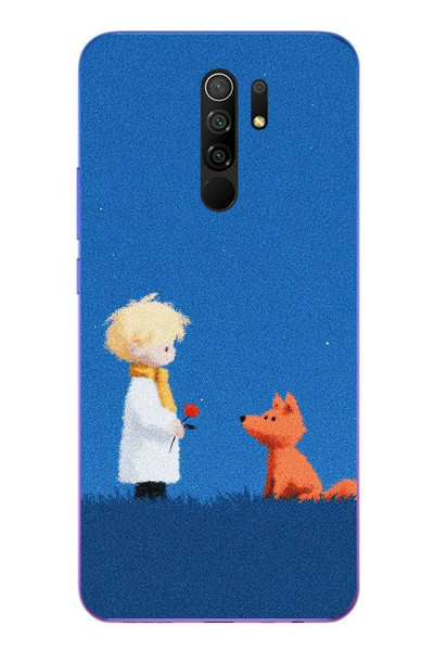 Le Balvo Redmi 9 Uyumlu Sarışın Çocuk ve Köpek Baskılı Silikon Kılıf