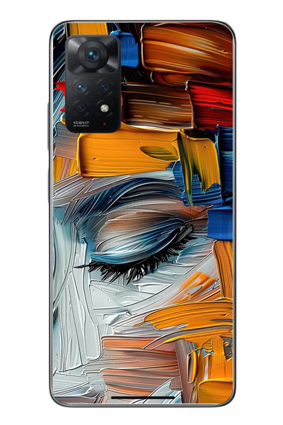 Le Balvo Redmi Note 11 Pro 4G Uyumlu Göz Boyama Fırçaları Baskılı Silikon Kılıf
