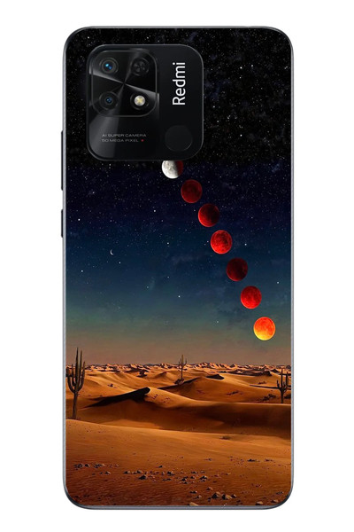 Le Balvo Redmi 10C Uyumlu Ayın Geçişi Baskılı Silikon Kılıf