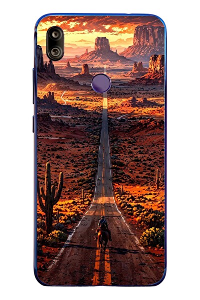 Le Balvo Redmi Note 7 Uyumlu Kovboy Yolda Baskılı Silikon Kılıf