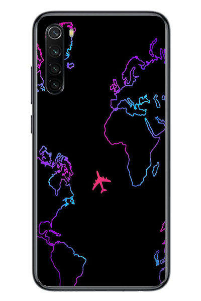 Le Balvo Redmi Note 8 Uyumlu Dünya Uçuşu Baskılı Silikon Kılıf