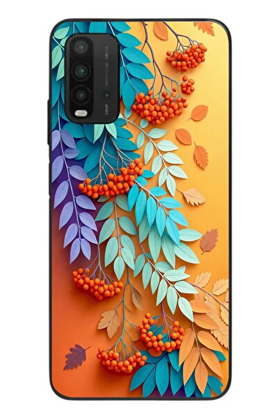 Le Balvo Redmi 9T Uyumlu Pastoral Çicekler Baskılı Silikon Kılıf