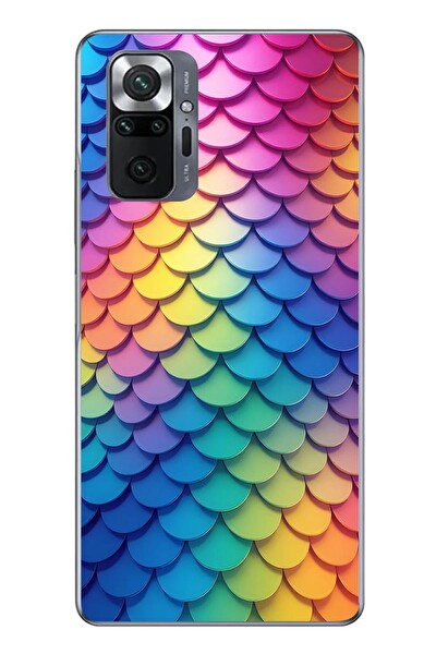 Le Balvo Redmi Note 10 Uyumlu Gökkuşağı Renkleri Baskılı Silikon Kılıf