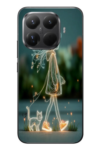 Le Balvo Xiaomi Mi 15T Pro Uyumlu Kedili Neon Kız Baskılı Silikon Kılıf