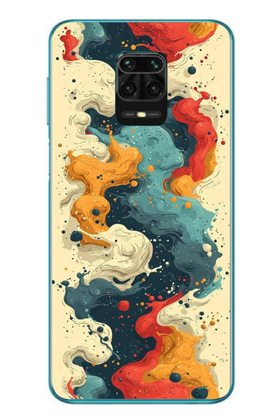 Le Balvo Redmi Note 9s Uyumlu Ahenkli Boya İzleri Baskılı Silikon Kılıf