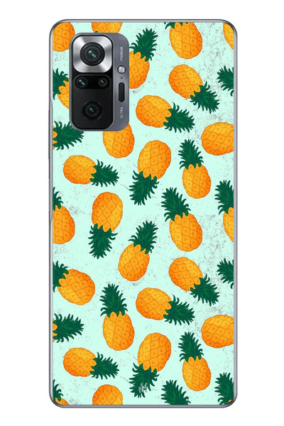 Le Balvo Redmi Note 10 Uyumlu Ananaslar Baskılı Silikon Kılıf