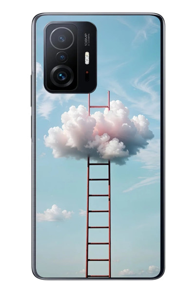 Le Balvo Xiaomi Mi 11 T-11 T Pro Uyumlu Buluta Çıkan Merdiven Baskılı Silikon Kılıf