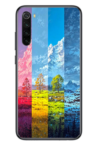 Le Balvo Redmi Note 8 Uyumlu Dört Mevsim Manzara Baskılı Silikon Kılıf