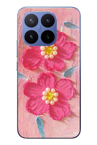 Le Balvo Xiaomi 17T Pro Uyumlu İnci Çiçekler Baskılı Silikon Kılıf