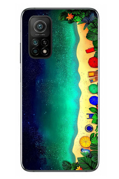 Le Balvo Xiaomi Mi 10 T Uyumlu Tatil Kumsal Gecesi Baskılı Silikon Kılıf