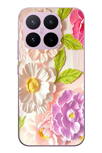 Le Balvo Xiaomi 17T Uyumlu Beyaz Papatyalar Baskılı Silikon Kılıf