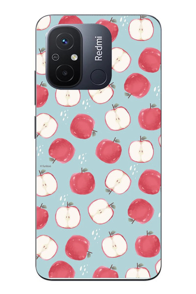 Le Balvo Redmi 12C Uyumlu Elmalar Baskılı Silikon Kılıf