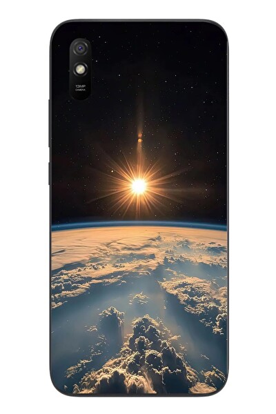 Le Balvo Redmi 9A Uyumlu Uzay Günbatımı Baskılı Silikon Kılıf