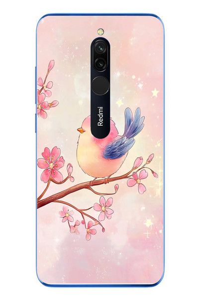 Le Balvo Redmi 8 Uyumlu Dalda ki Kuş Baskılı Silikon Kılıf