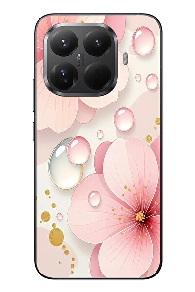 Le Balvo Xiaomi Mi 15T Pro Uyumlu Damlalı Çiçekler Baskılı Silikon Kılıf