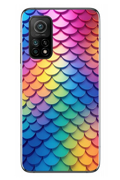 Le Balvo Xiaomi Mi 10 T Uyumlu Gökkuşağı Renkleri Baskılı Silikon Kılıf