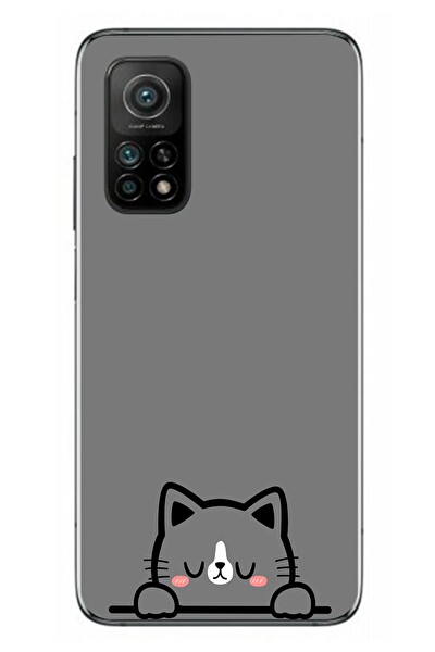 Le Balvo Xiaomi Mi 10 T Uyumlu Uyuyan Kedi Baskılı Silikon Kılıf