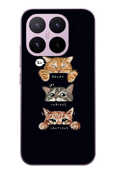 Le Balvo Xiaomi 17T Uyumlu Kedi Halleri Baskılı Silikon Kılıf