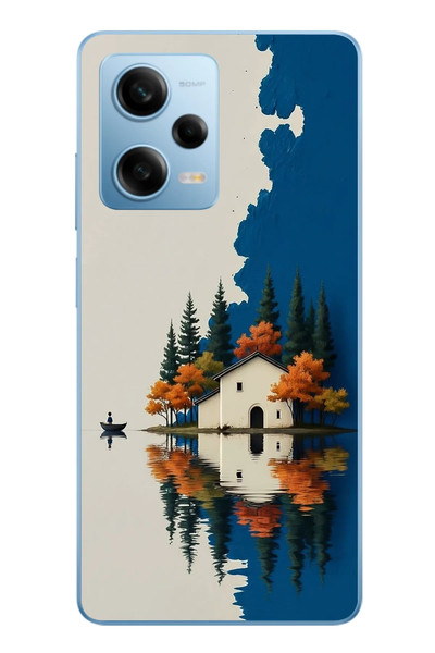Le Balvo Redmi Note 12 Pro 5G Uyumlu Sonbahar Evi Baskılı Silikon Kılıf