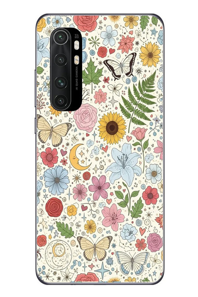 Le Balvo Xiaomi Mi 10 Lite Uyumlu Bitkilerin Ahengi Baskılı Silikon Kılıf